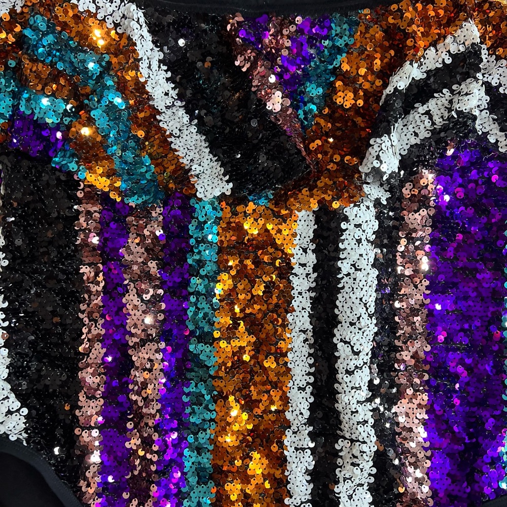 ASOS Multicolor Sequin Strapless One Piece - Picture 4 of 5